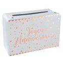 SANTEX 5671-20, Petite Tirelire valise Joyeux Anniversaire métallisée Rose Gold