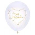 Sachet de 8 ballons Just Married métallisés or