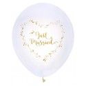 Sachet de 8 ballons Just Married métallisés or