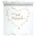 Tapis Just Married blanc illustré Or 10m