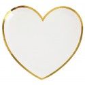 SANTEX 6811-1, Sachet de 10 Assiettes Coeur BB, Blanches