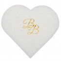SANTEX 6813-1, Sachet de 10 petites Serviettes coeur BB, métal blanc