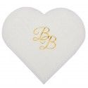 SANTEX 6813-1, Sachet de 10 petites Serviettes coeur BB, métal blanc