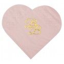 SANTEX 6813-5, Sachet de 10 petites Serviettes coeur BB, métal rose