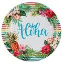Sachet de 10 Assiettes RONDES Aloha