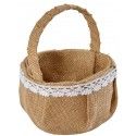 Grand PANIER en Jute et Dentelle 20cm