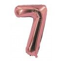 P'TIT Clown re70127, Ballon alu mylar 30cm CHIFFRE 7, Rose Gold