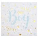 SANTEX 7254-6, Sachet de 20 serviettes Baby shower métal bleu