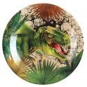 Paquet de 10 Assiettes Dinosaure T-Rex carton 22,5cm