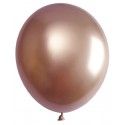 Sachet de 6 Ballons métallisés latex 30cm, Rose Gold
