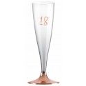 Sachet de 6 Flûtes pied ROSE GOLD âge 18 ans