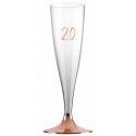 Sachet de 6 Flûtes pied ROSE GOLD âge 20 ans