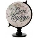 Centre de table Mappemonde plate BON VOYAGE sur socle 19cm