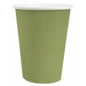 Lot de 10 Gobelets carton 25cl unis, vert olive Sauge