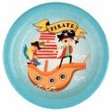 SANTEX 7520-99, Paquet de 10 Assiettes Pirate enfant colorées 22,5cm