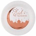 Paquet de 10 ASSIETTES orientales Eid Mubarak rondes Ø 22,5cm