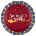 Paquet de 10 Assiettes Sorcier anniversaire magique 22,5cm