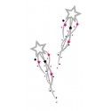 Chaks 76204-114, Chemin de table blanc Etoiles Filantes Argent-Noir-Fuchsia 