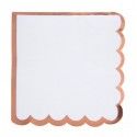 SANTEX 7664-20, Sachet de 20 petites Serviettes festonnées, blanc/Rose Gold