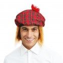 P'TIT Clown re77310 - Béret écossais en tissu tartan adulte avec cheveux