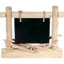 Chaks 80032, Centre de table bois et Ardoise Rectangle 25cm