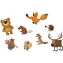 Chaks 80041, Sachet de 16 confettis de table Animaux de la forêt 
