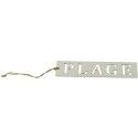 Chaks 80106, Plaquette Plage bois blanchi avec lien, 15cm