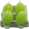 Chaks 80204-11, Set de 4 bougies Oeuf 7cm, Vert