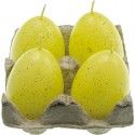 Chaks 80204-19, Set de 4 bougies Oeuf 7cm, Jaune