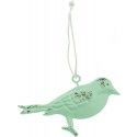 Chaks 80226-28, Oiseau métal à suspendre 7cm, Vert pistache