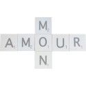 Chaks 80247, Set de 7 Lettres bois blanchi MON AMOUR 5,5cm 