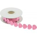 Chaks 80251-04, Ruban feutrine coeur de 2 m x 2cm, Rose 
