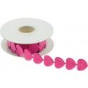 Chaks 80251-05, Ruban feutrine coeur de 2 m x 2cm, Fuchsia 