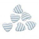 Chaks 80458-35, Set de 6 Coeurs avec Rayures 2,6cm à coller, Bleu pastel