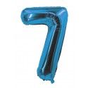 P'TIT Clown re80507, Ballon alu mylar 85cm CHIFFRE 7, Bleu électrique