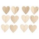 Chaks 80591, Sachet de 12 Coeurs en Bois à disperser 4cm