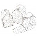 Chaks 80703, Lot de 3 Cages métal grises 20cm et 17cm et 14cm