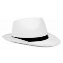 Party Pro 84301082, Chapeau borsalino rigide blanc