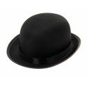 Party Pro 8438038, Chapeau melon tissu satin noir Luxe