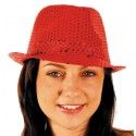 Party Pro 865090605, Chapeau borsalino sequin rouge