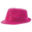 Party Pro 865090613, Chapeau borsalino sequin Néon, Rose