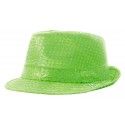 Party Pro 865090618, Chapeau borsalino sequin Néon, Vert