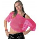 Party Pro 86520, T-Shirt Fishnet 80's Fluo rose, adulte