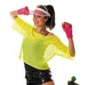 Party Pro 86539, T-shirt Fishnet 80's Fluo jaune, adulte