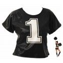 Party Pro 86549, Tee-shirt Pompom Girl noir, adulte