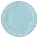 Paquet de 10 Assiettes Laquées 22,7cm en carton, Bleu ciel