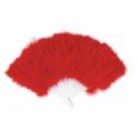 Party Pro 87302205, Eventail en plumes, rouge