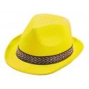 Party Pro 87336, Chapeau borsalino polyester SOUPLE, Jaune