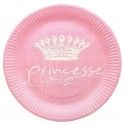 Sachet de 10 Assiettes Princesse roses 22,7cm