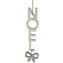 Chaks 90215, Lettres Noël bois blanc avec noeud, 13cm à suspendre